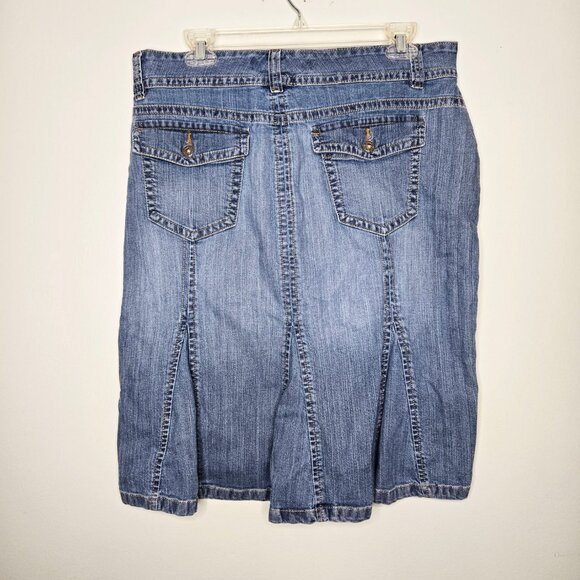 Gloria Vanderbilt Short Jean Denim Skirt Back Panels 12 - Picture 2 of 8